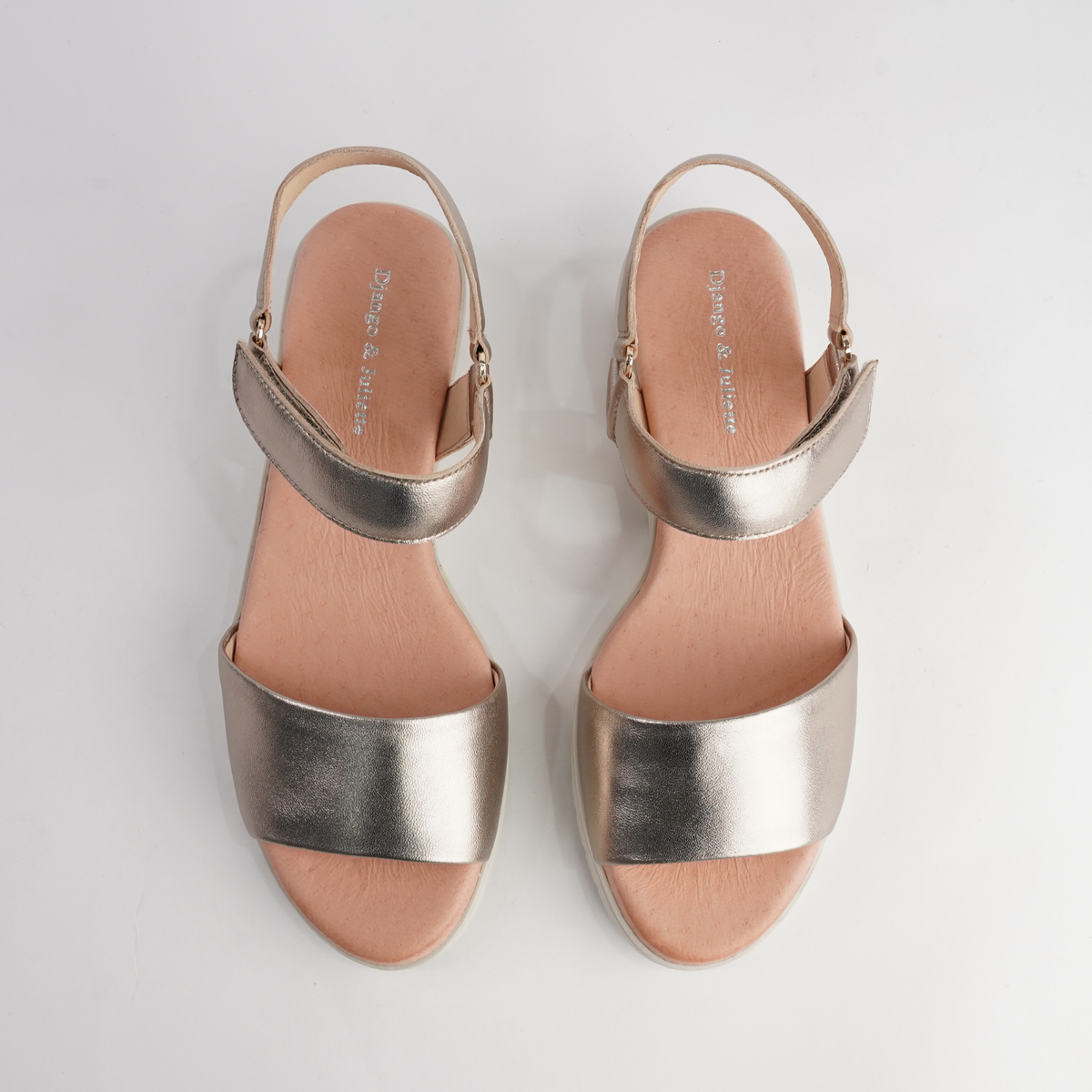 Minne Champagne/ Almond Sole Leather Sandals - DJANGO AND JULIETTE | Shouz