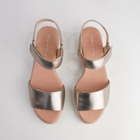 Minne Champagne/ Almond Sole Leather Sandals