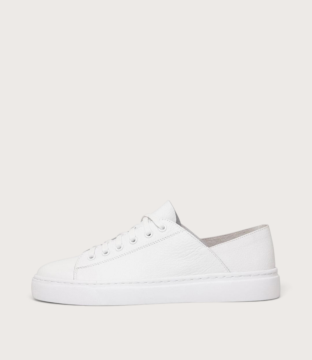 Oskher White Leather Sneakers