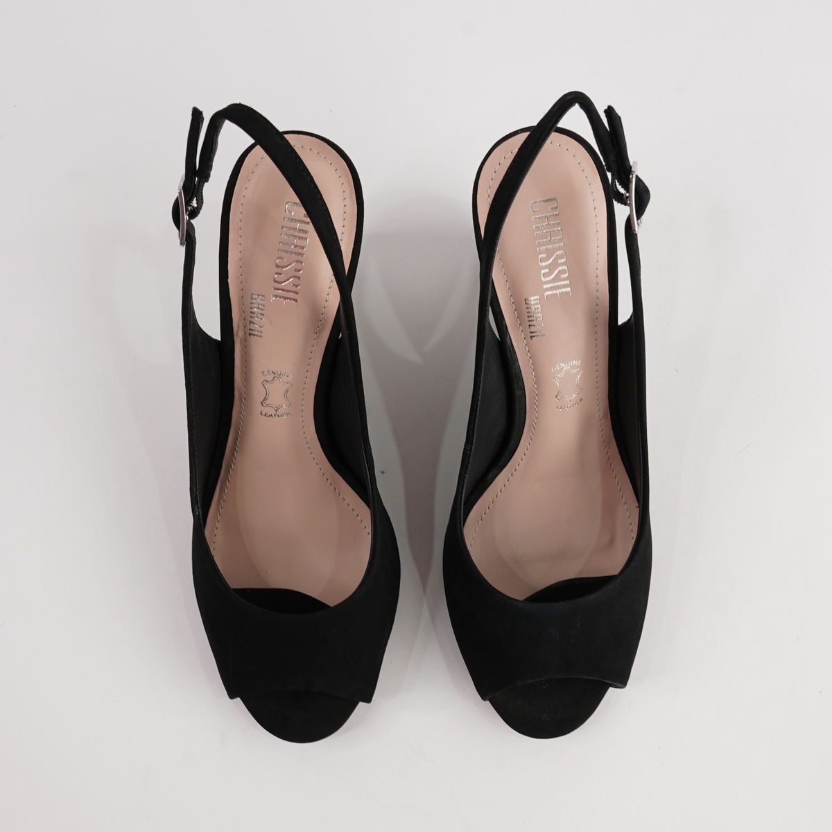 Bryce Black Nubuck Leather Heels - CHRISSIE | Shouz