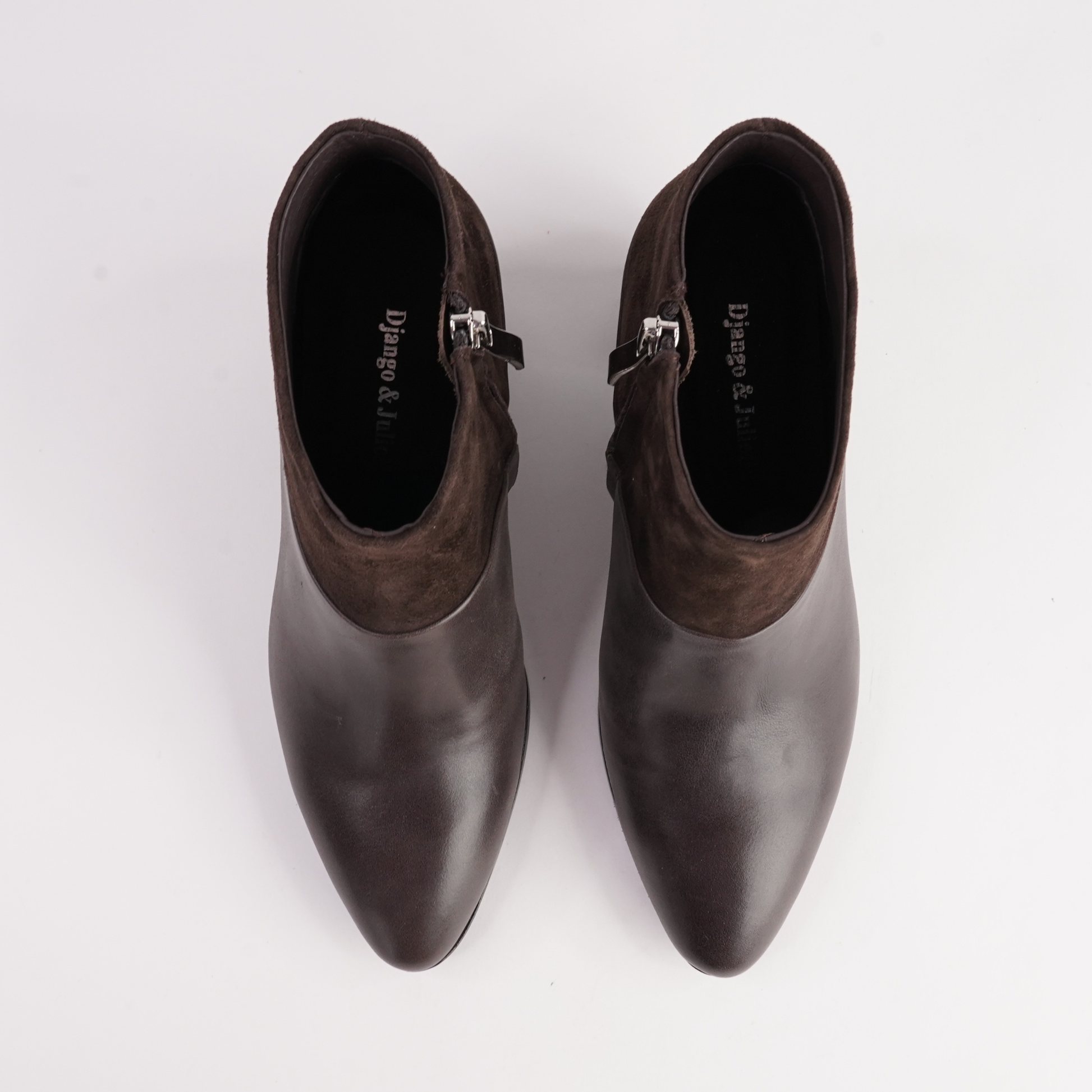 Blumas Choc Leather/ Choc Suede Boots - DJANGO AND JULIETTE | Shouz