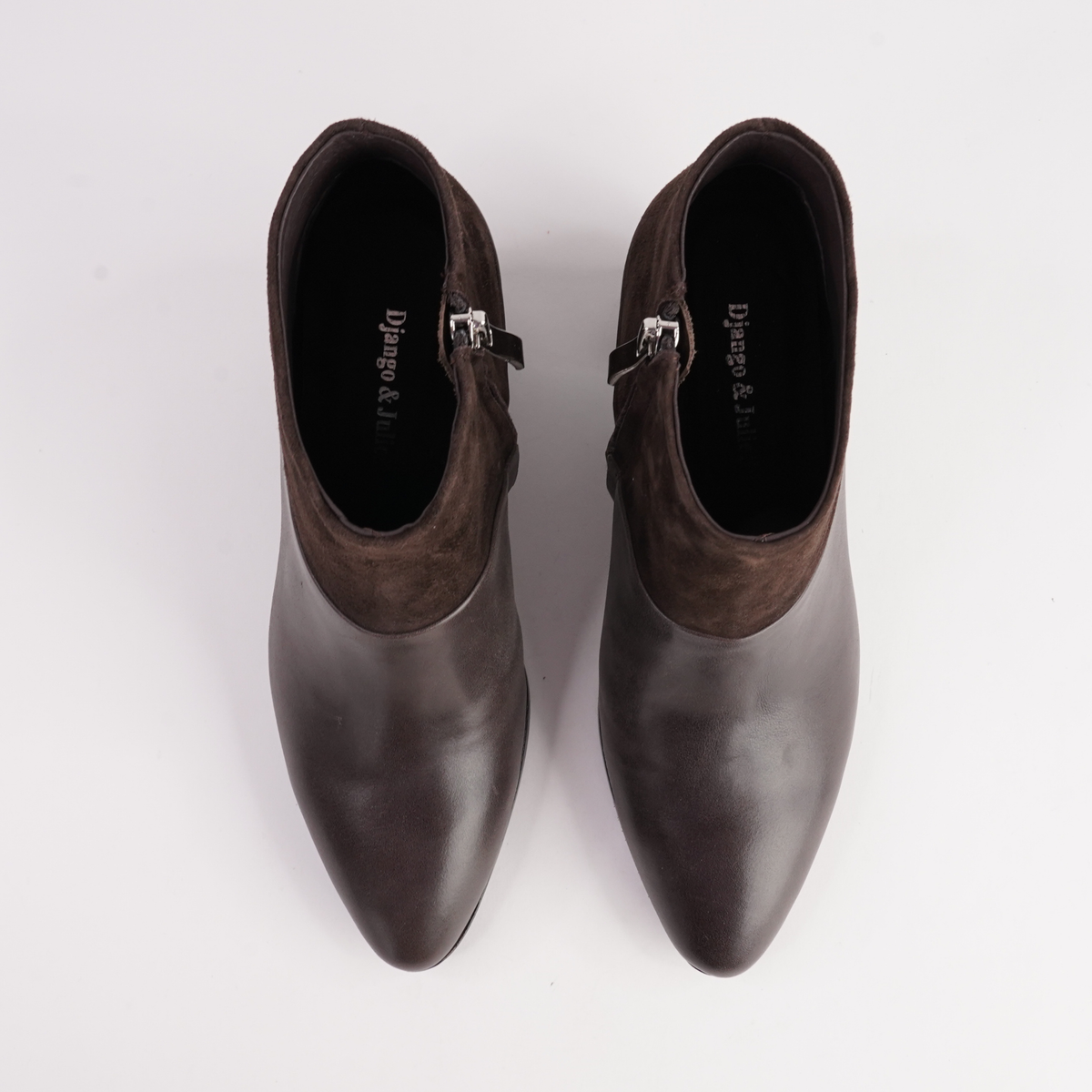 Blumas Choc Leather/ Choc Suede Boots - DJANGO AND JULIETTE | Shouz