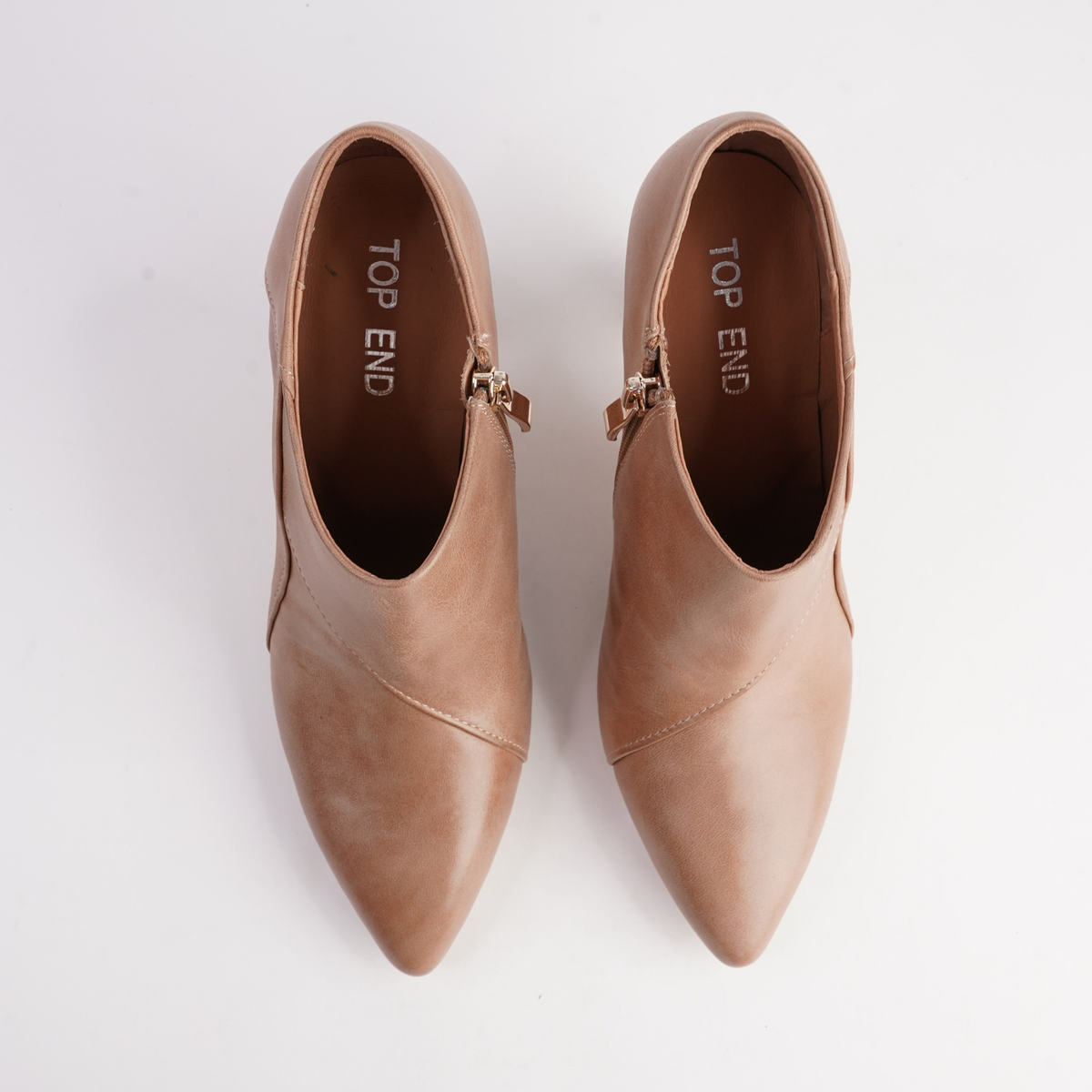 Lazel Tan Leather Heels - TOP END | Shouz