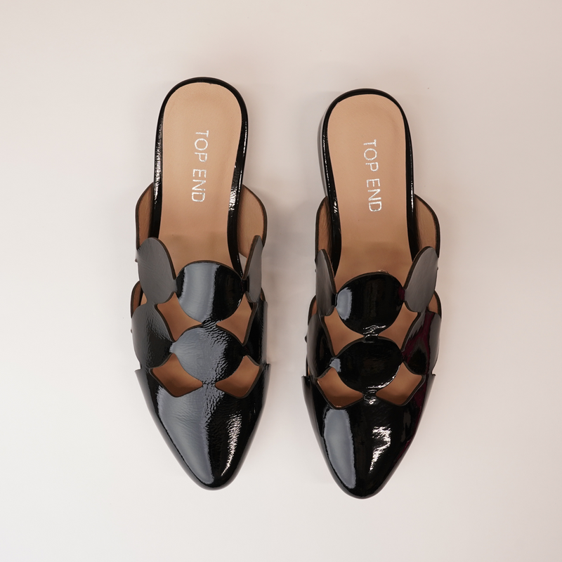 Forli Black Patent Leather Flats