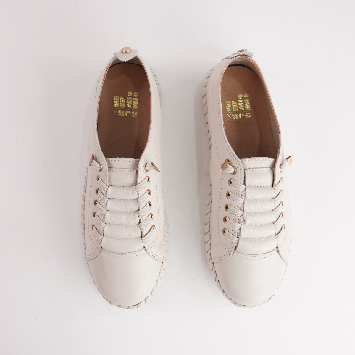 Sonia Off White Leather Sneakers - NU BY NEO | Shouz