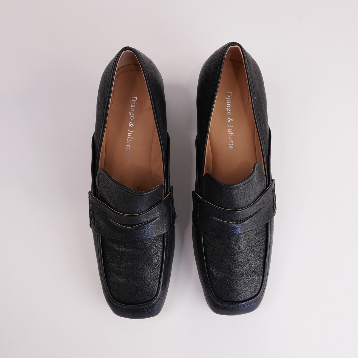 Kendill Black Leather Heeled Loafers - DJANGO AND JULIETTE | Shouz