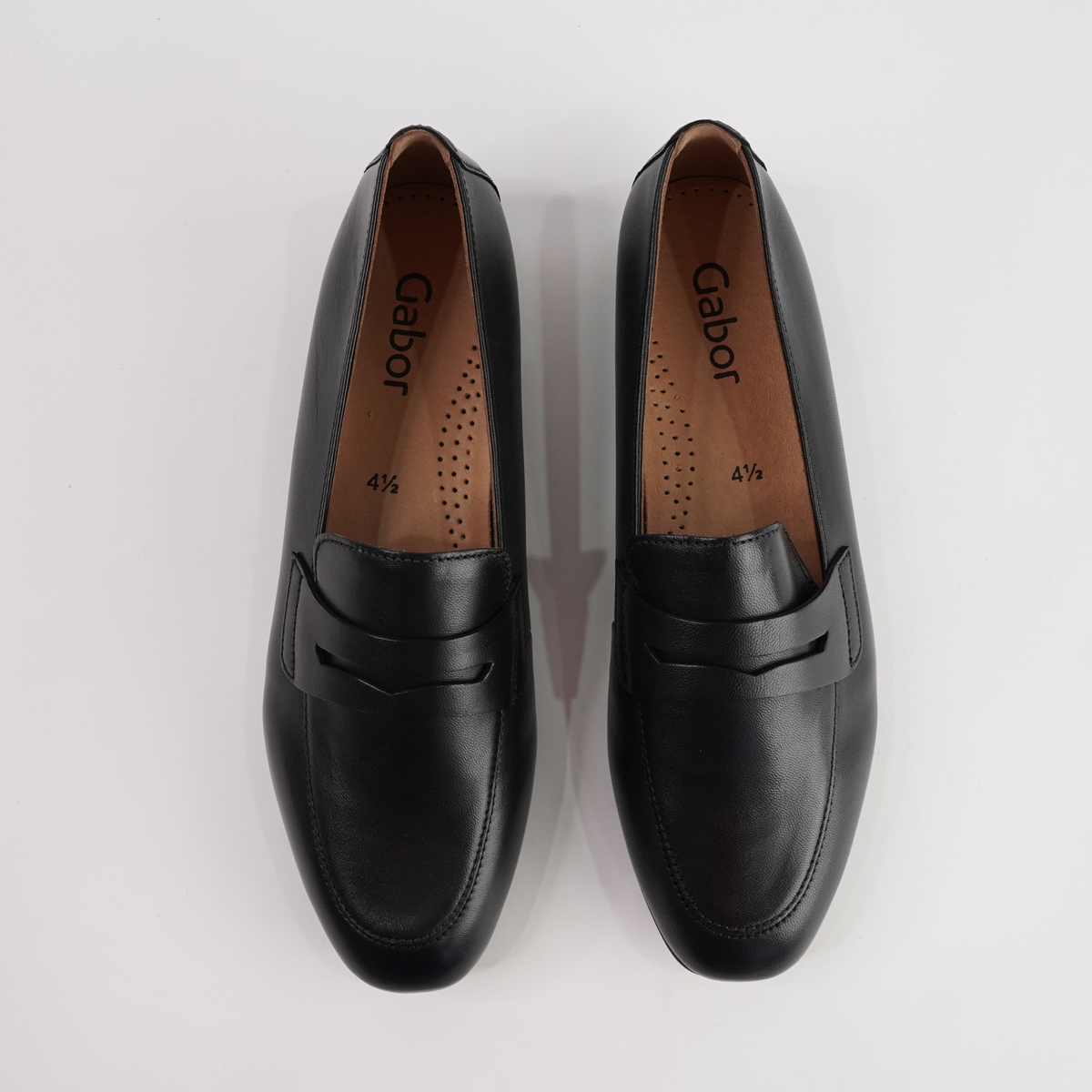 Eleanor Black Leather Loafers - GABOR | Shouz