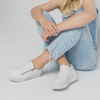 Bump White Leather Sneakers