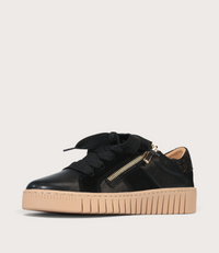 Tinah Black/ Gold Marble Leather Sneakers