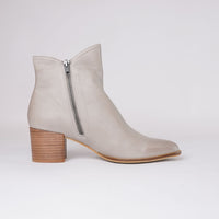 Mockas Taupe Leather Ankle Boots