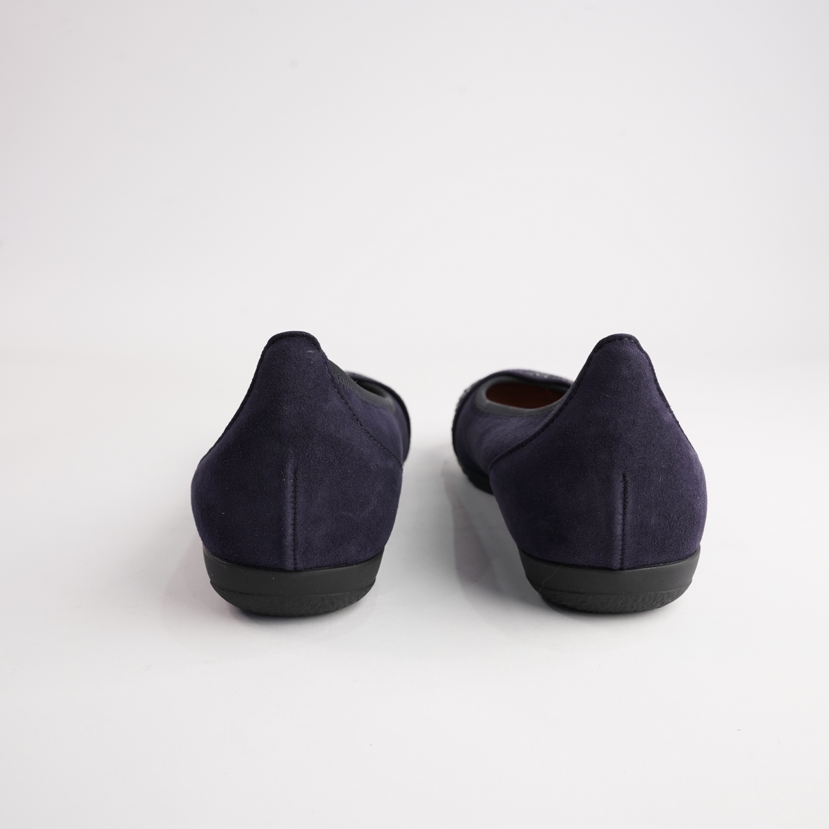 Greta Navy Suede Leather Ballet Flats - GABOR | Shouz