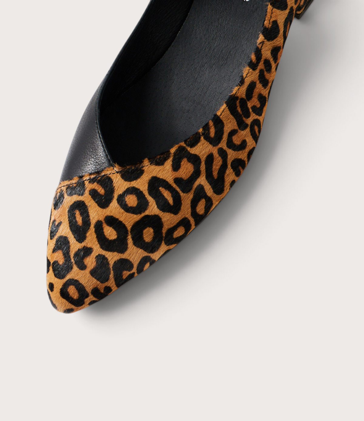 Ewa Light Tan Leopard Pony Leather Ballet Flats