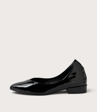 Ewa Black Patent Leather Ballet Flats