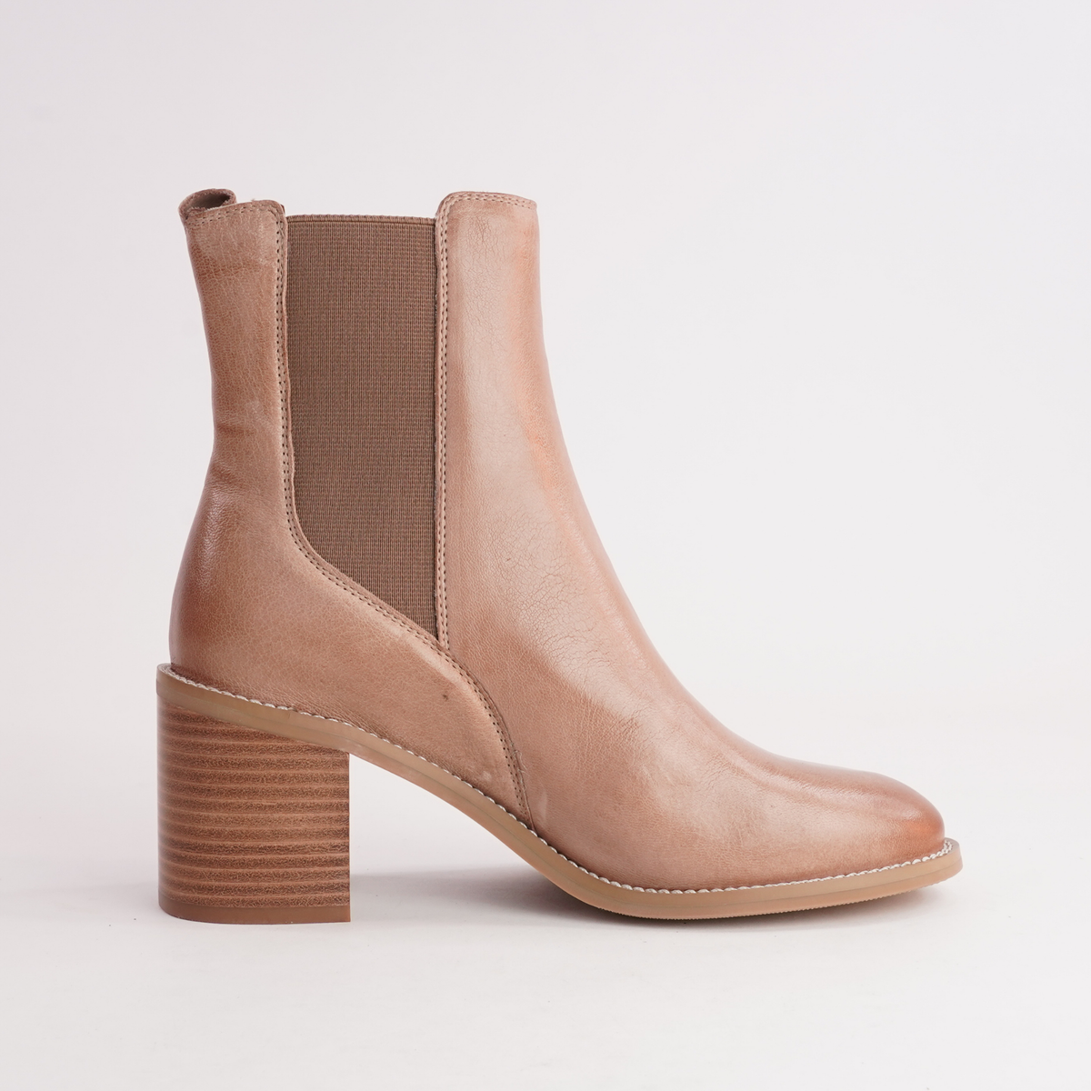 Chai Latte Leather Ankle Boots - EOS FOOTWEAR | Shouz