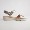 Minne Champagne/ Almond Sole Leather Sandals