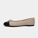 Belie Black Patent/ Cream Leather Ballet Flats - MOLLINI | Shouz