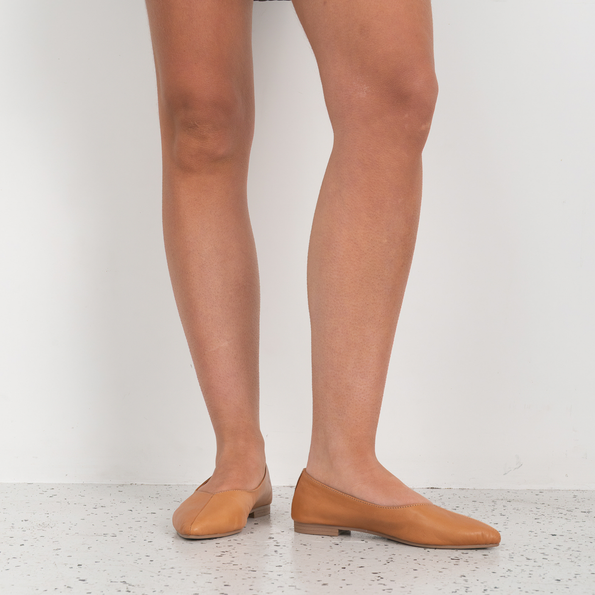 Celeste Coconut Leather Ballet Flats - WITH GRACE | Shouz