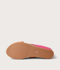 Harli New Orange/ Hot Pink Leather Slides