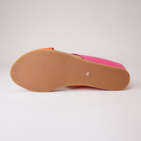 Harli New Orange/ Hot Pink Leather Slides