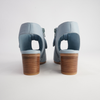 Banana Denim Leather Heels