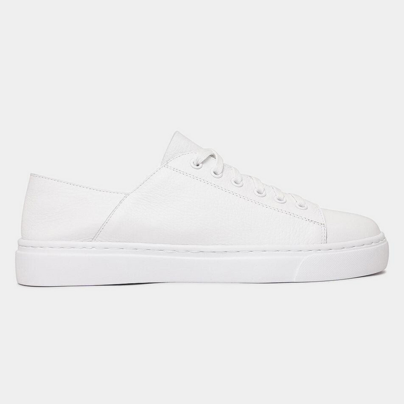 Oskher White Leather Sneakers