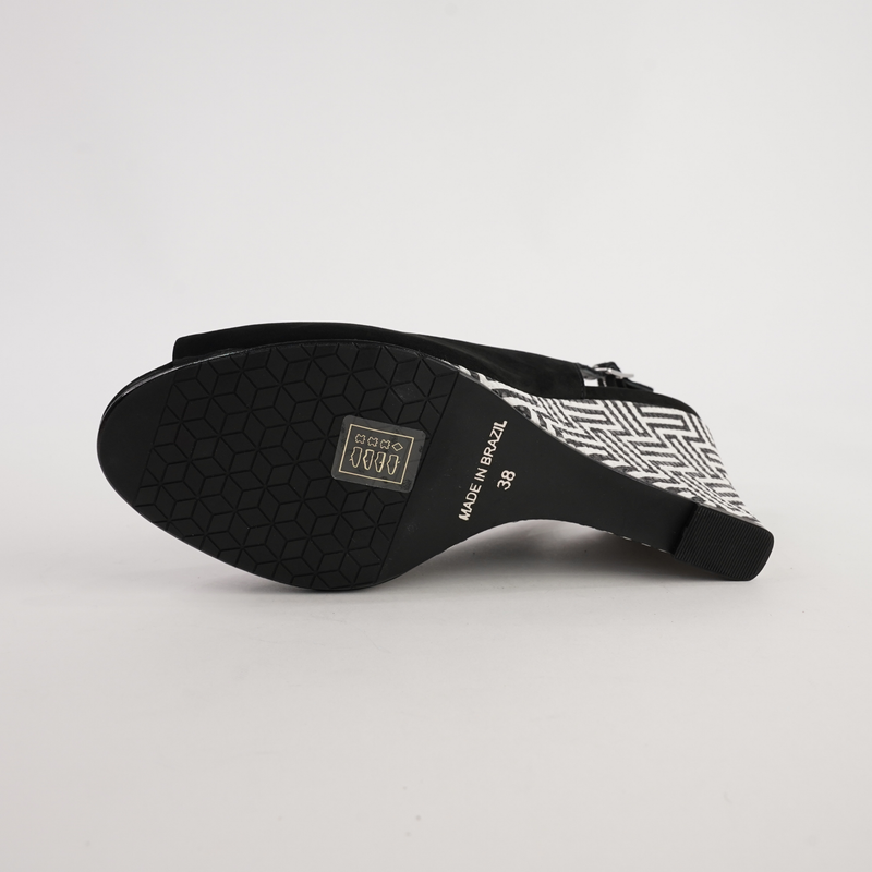 Bryce Black Nubuck Leather Heels