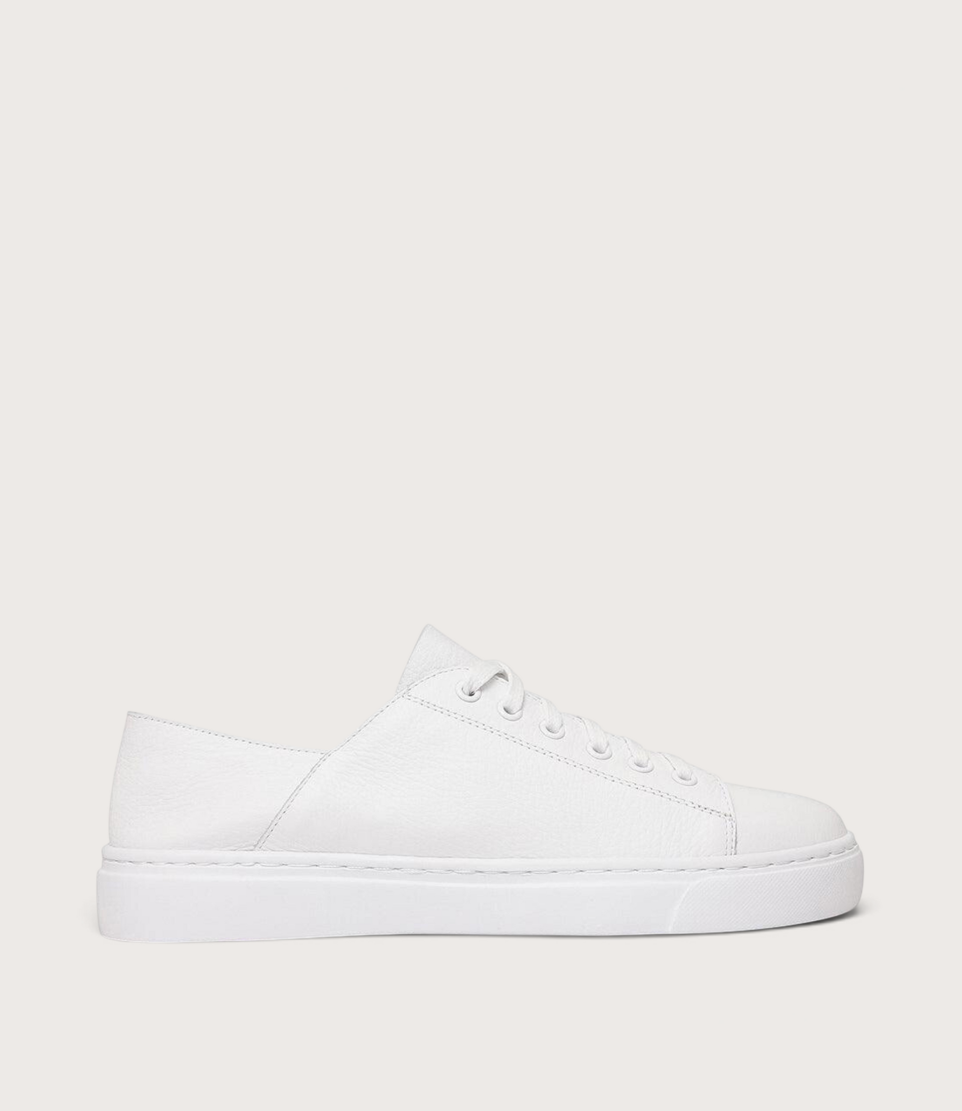 Oskher White Leather Sneakers