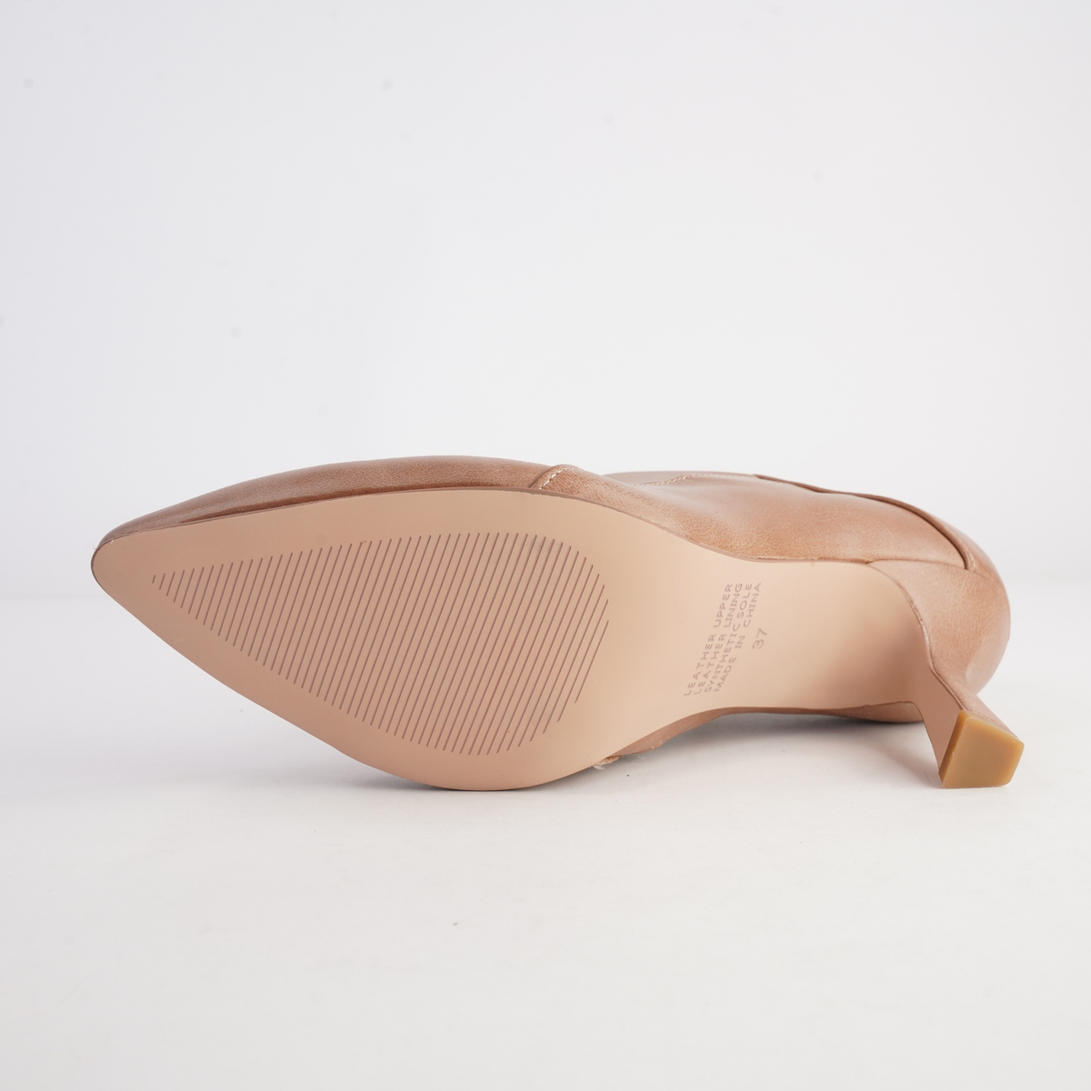 Lazel Tan Leather Heels - TOP END | Shouz