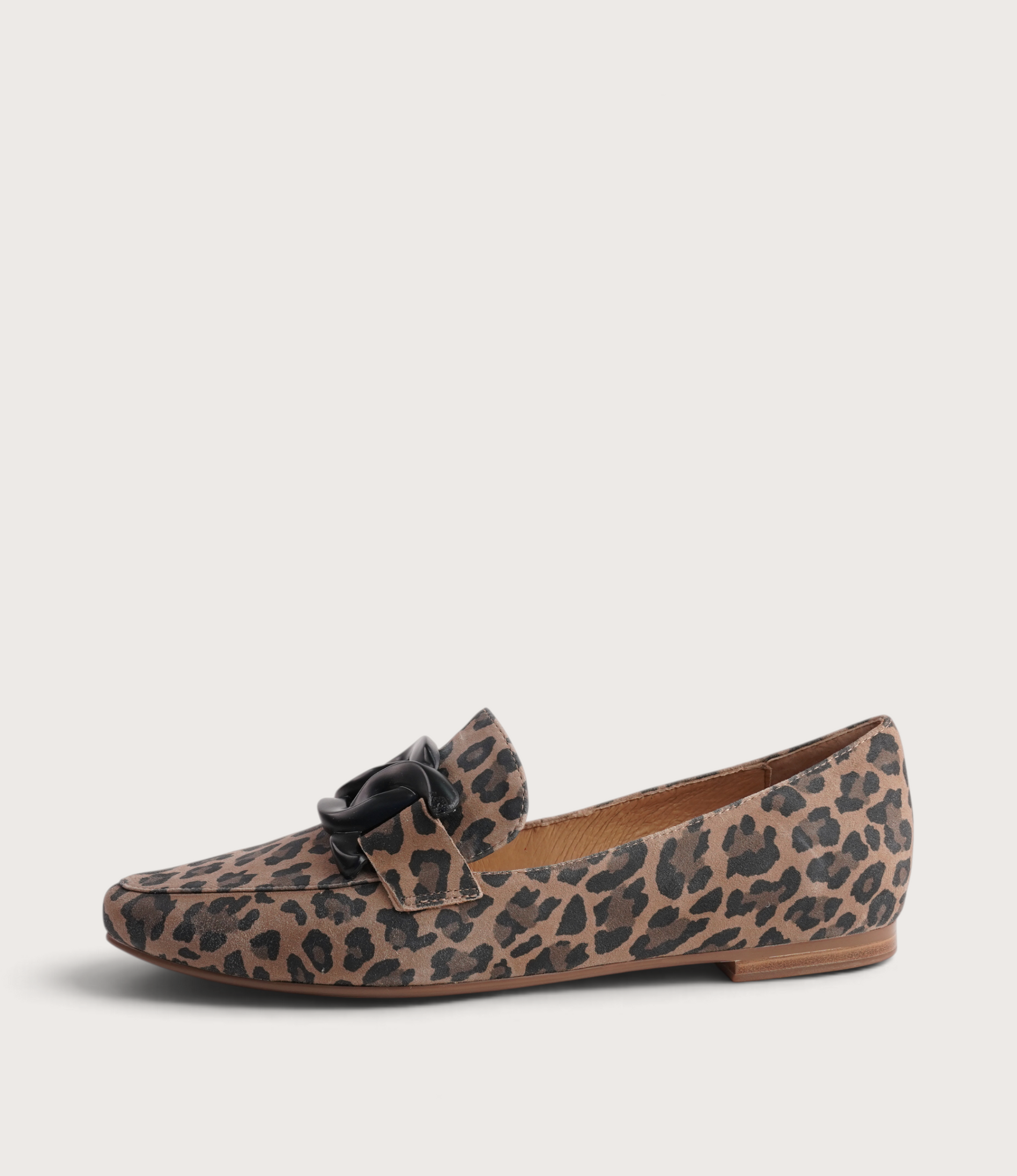 Socoros Camel Leopard Leather Loafers