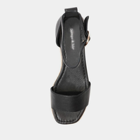Idola Black Leather Wedges - DJANGO AND JULIETTE | Shouz