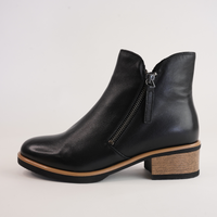 Dolomite Black Leather Ankle Boots