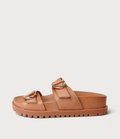 Ullana Tan Leather Slides