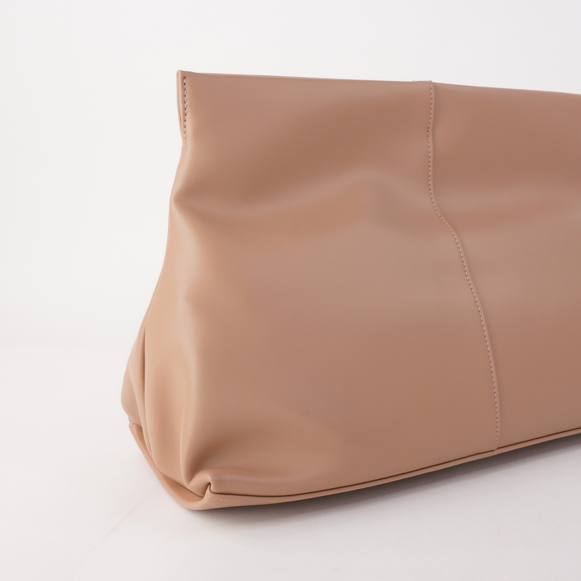 Aevie Nude Leather Clutch