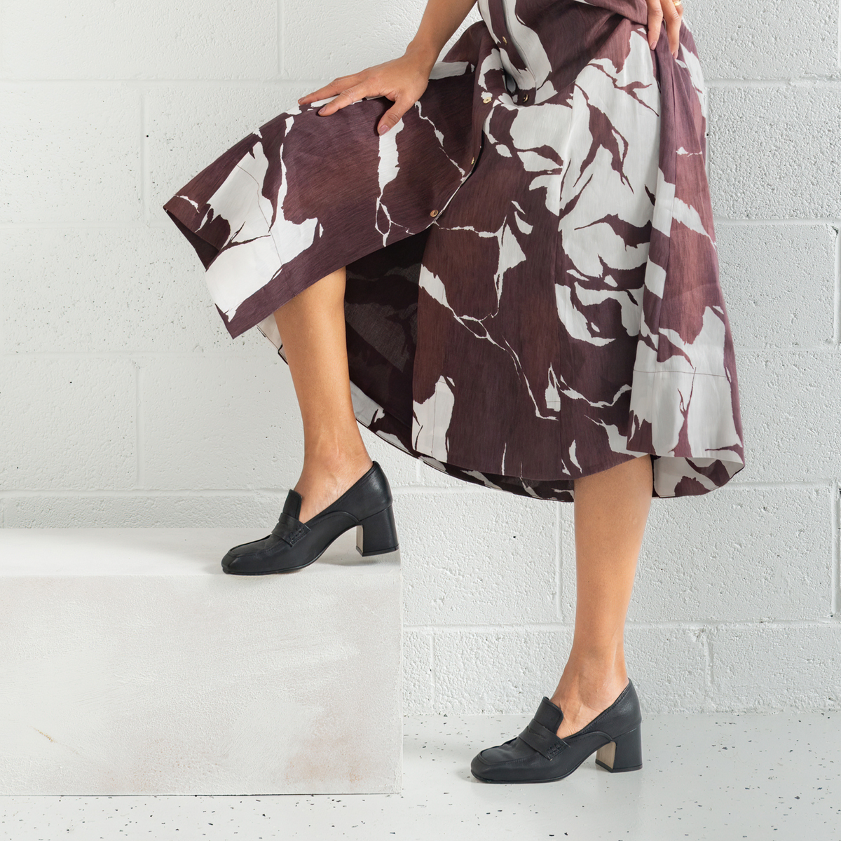 Kendill Black Leather Heeled Loafers - DJANGO AND JULIETTE | Shouz