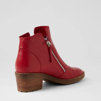 Lettice Dark Red Leather Ankle Boots - DJANGO AND JULIETTE | Shouz