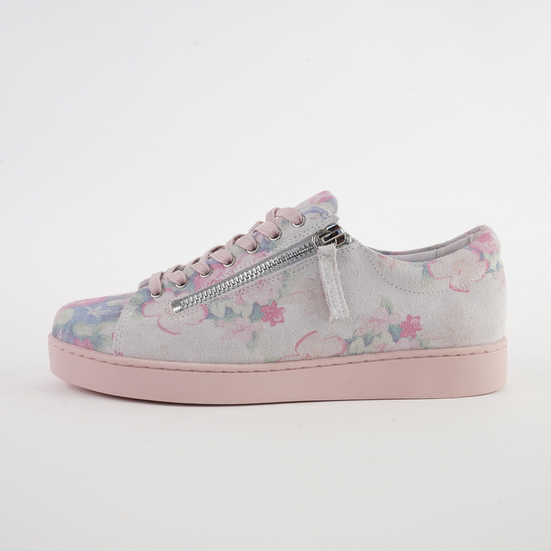 Jelorias Pastel Floral/ Pink Sole Leather Sneakers