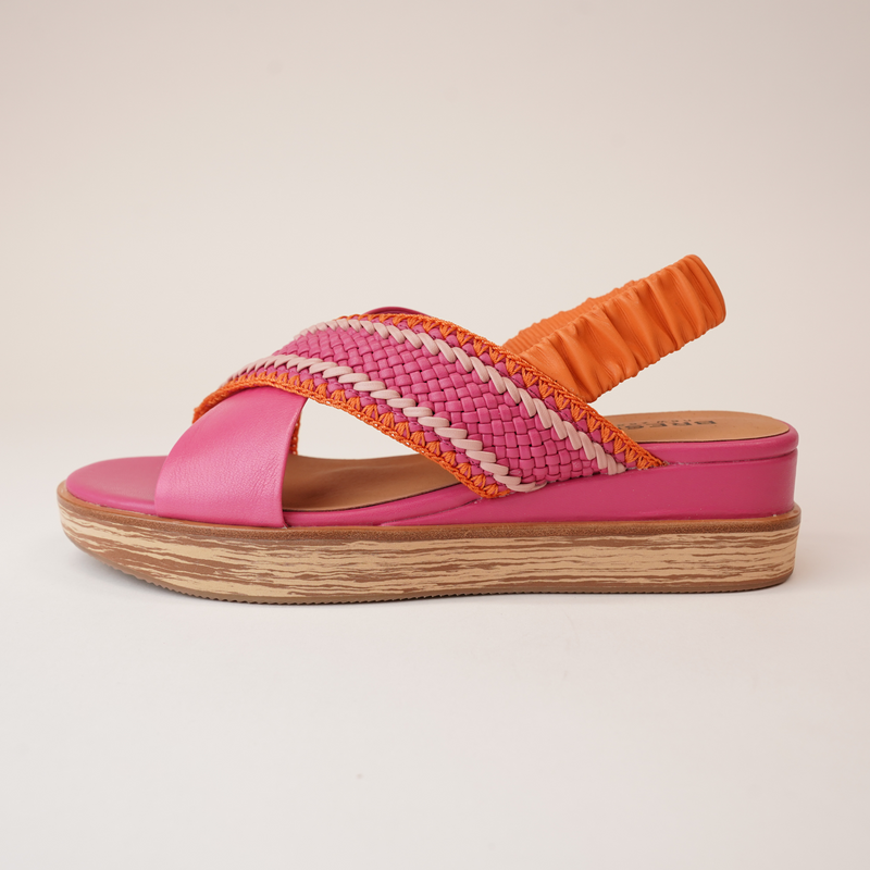 Debacle Fuchsia Multi Leather Sandals