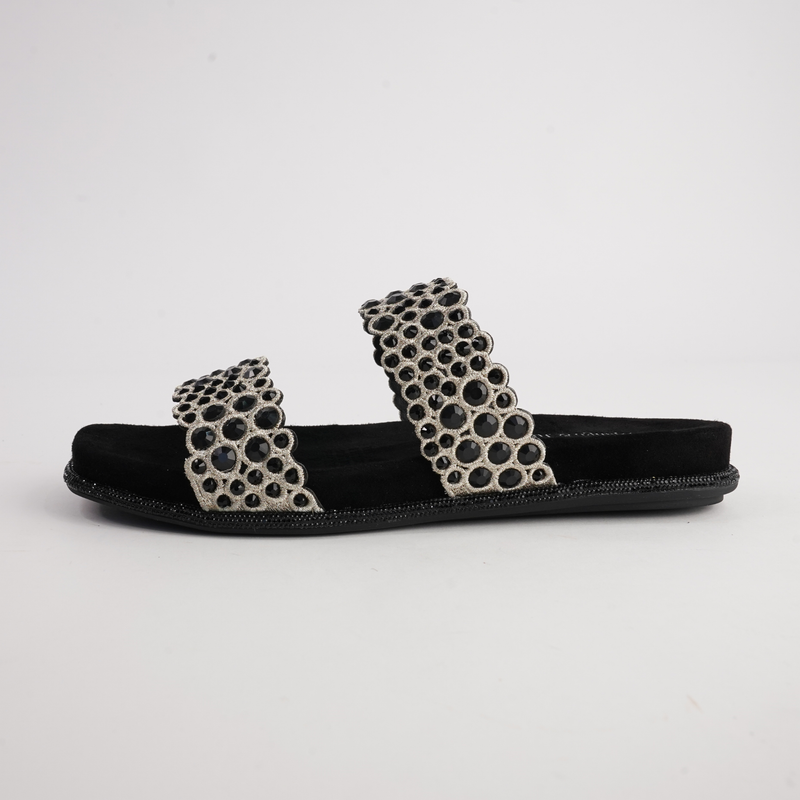 Yerba Black/ Gold Multi Slides