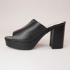 Ordos Black Leather Heels