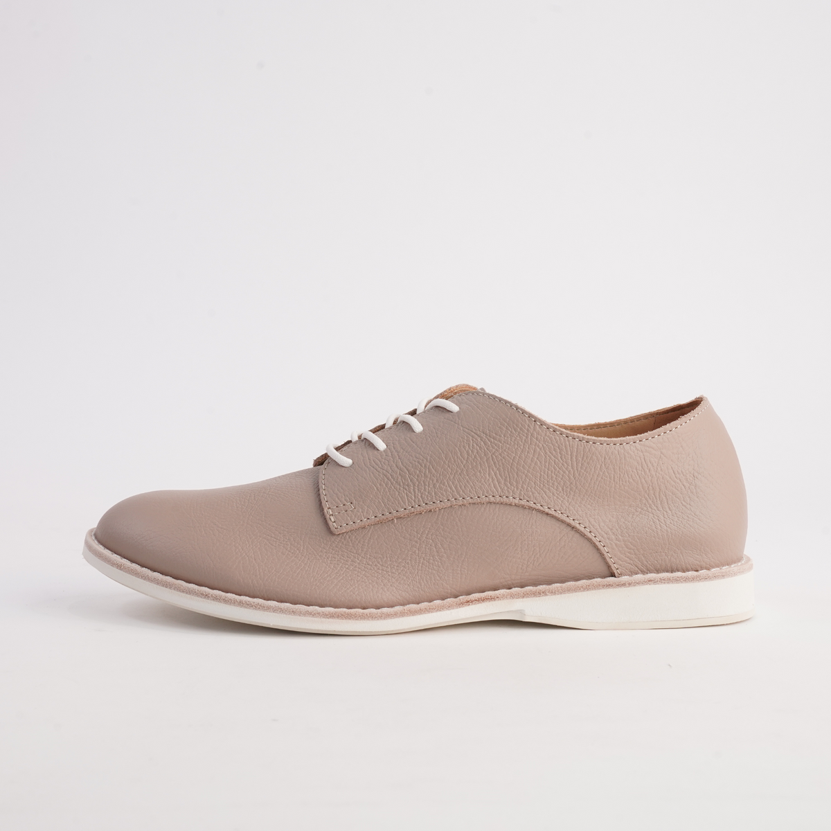 Derby Super Soft Clay Leather Lace Up Flats - ROLLIE | Shouz