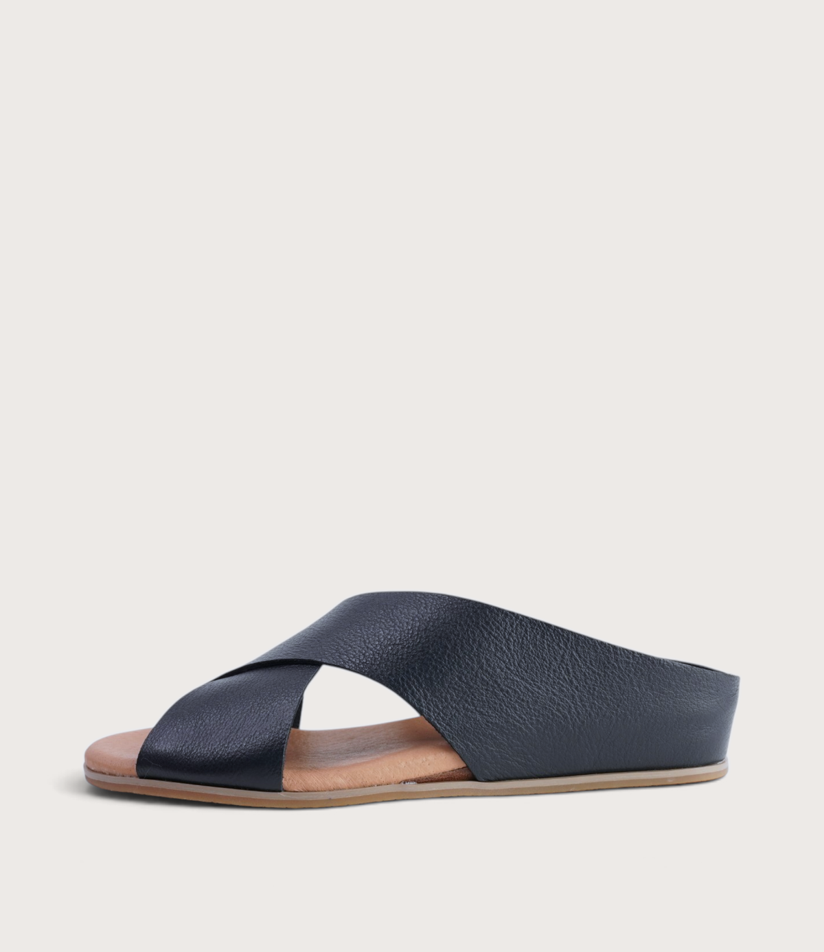 Harli Navy Leather Slides