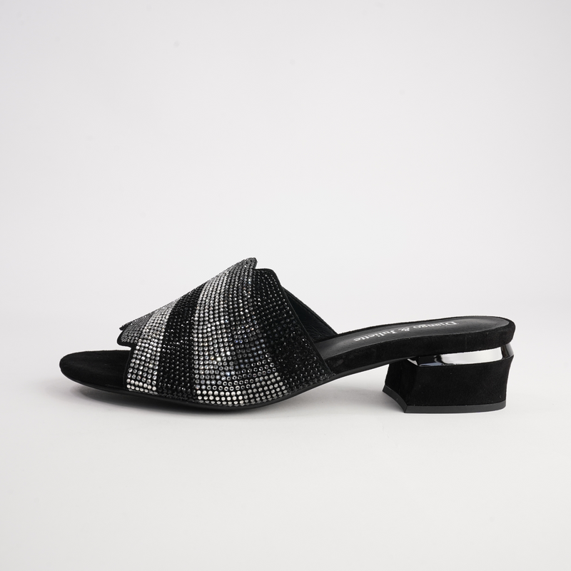 Tonda Black Multi Suede Heels