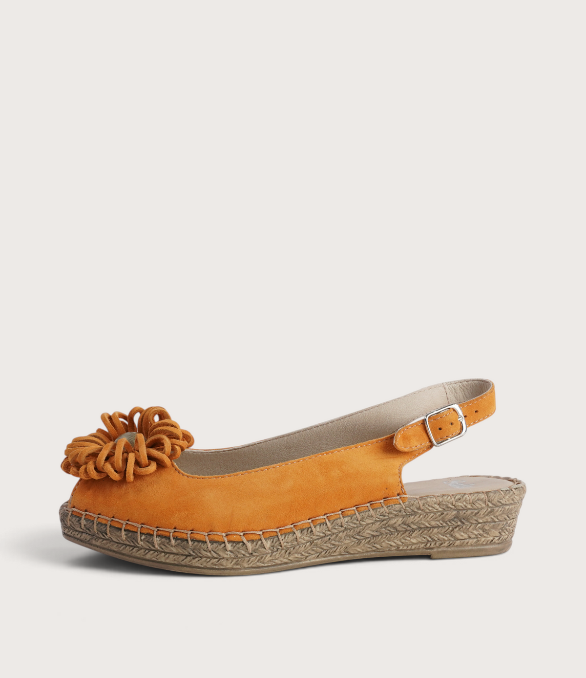 Erica Orange Suede Espadrille Wedges