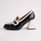 Bergen Black/ Bone Leather Heels - TAMARA LONDON | Shouz