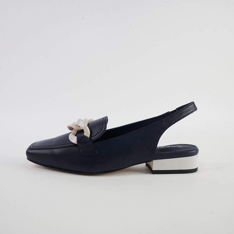 Randal Navy/Bone Leather Loafers