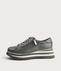 Eammes Olive/ Milk Leather Sneakers