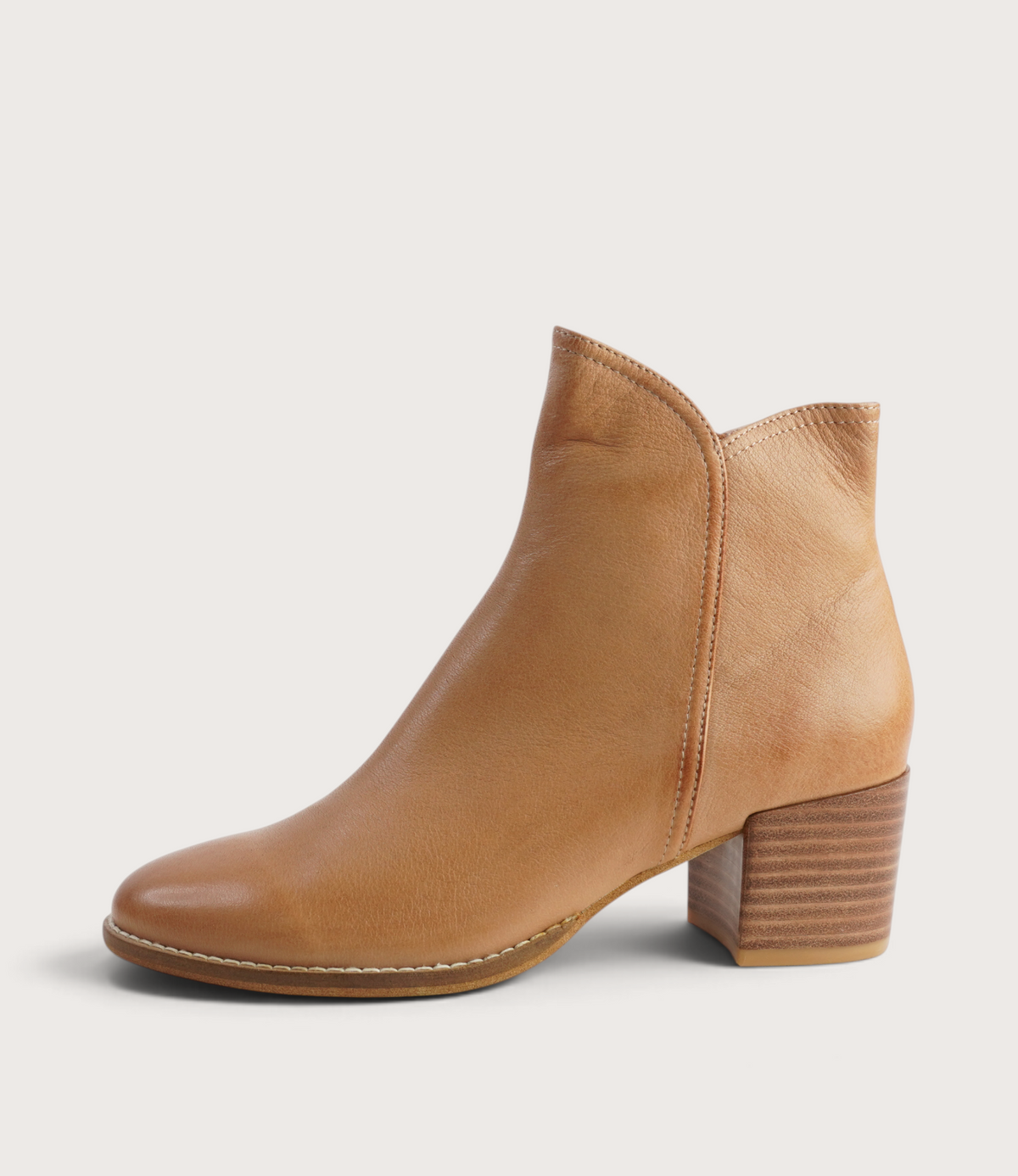 Mockas Dark Tan Leather Ankle Boots