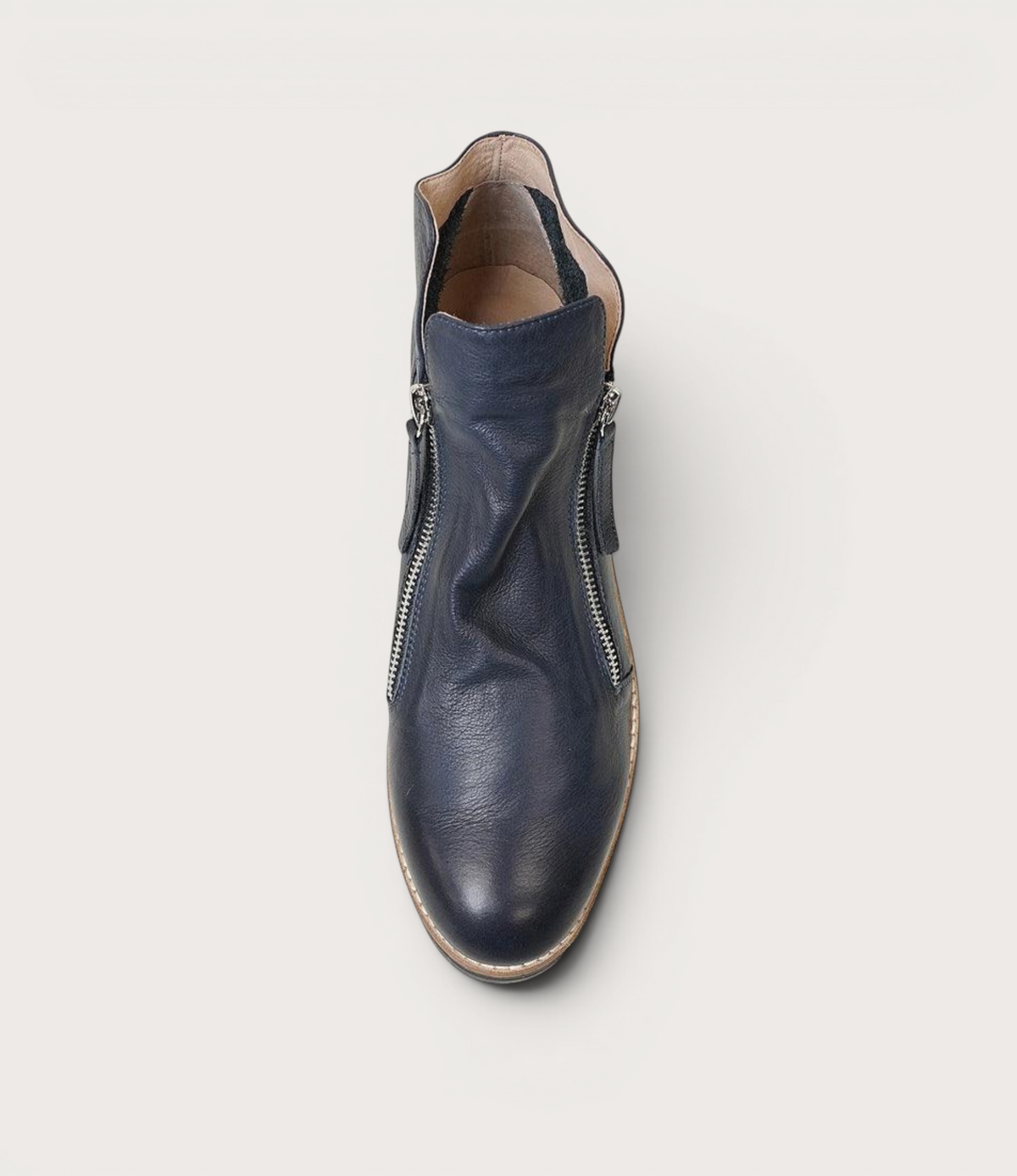 Ohmy Navy/ Navy Leather Ankle Boots