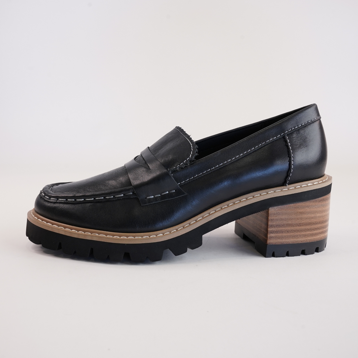 Merrel Black/ Natural Heeled Loafers