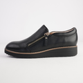 Ostel Black Leather Flats